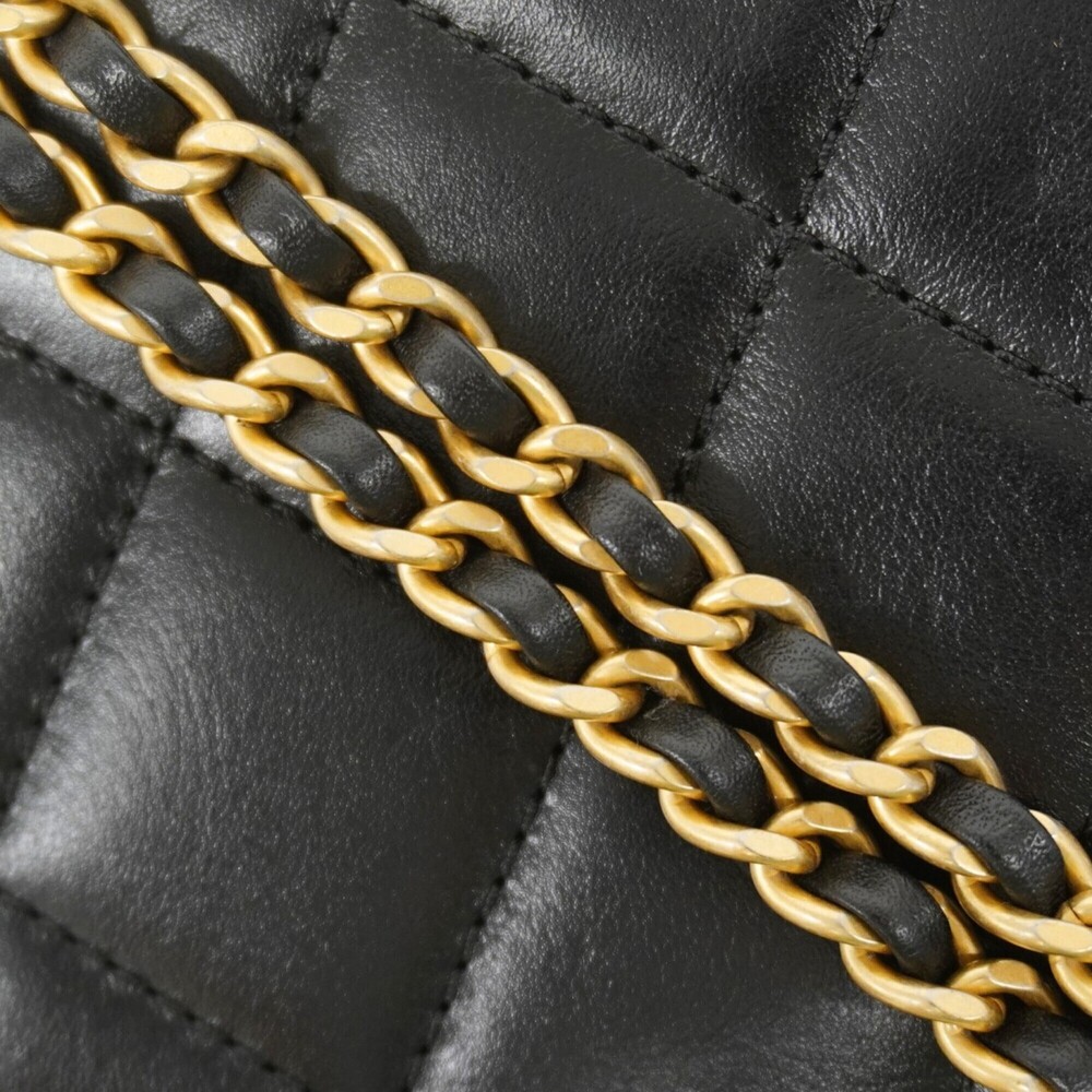 Chanel Matelassé Chain Shoulder Bag, Lambskin, Black, Women's OP001064 - Picture 8 of 10